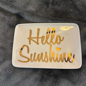 Hello Sunshine Gold Accent Trinket Dish